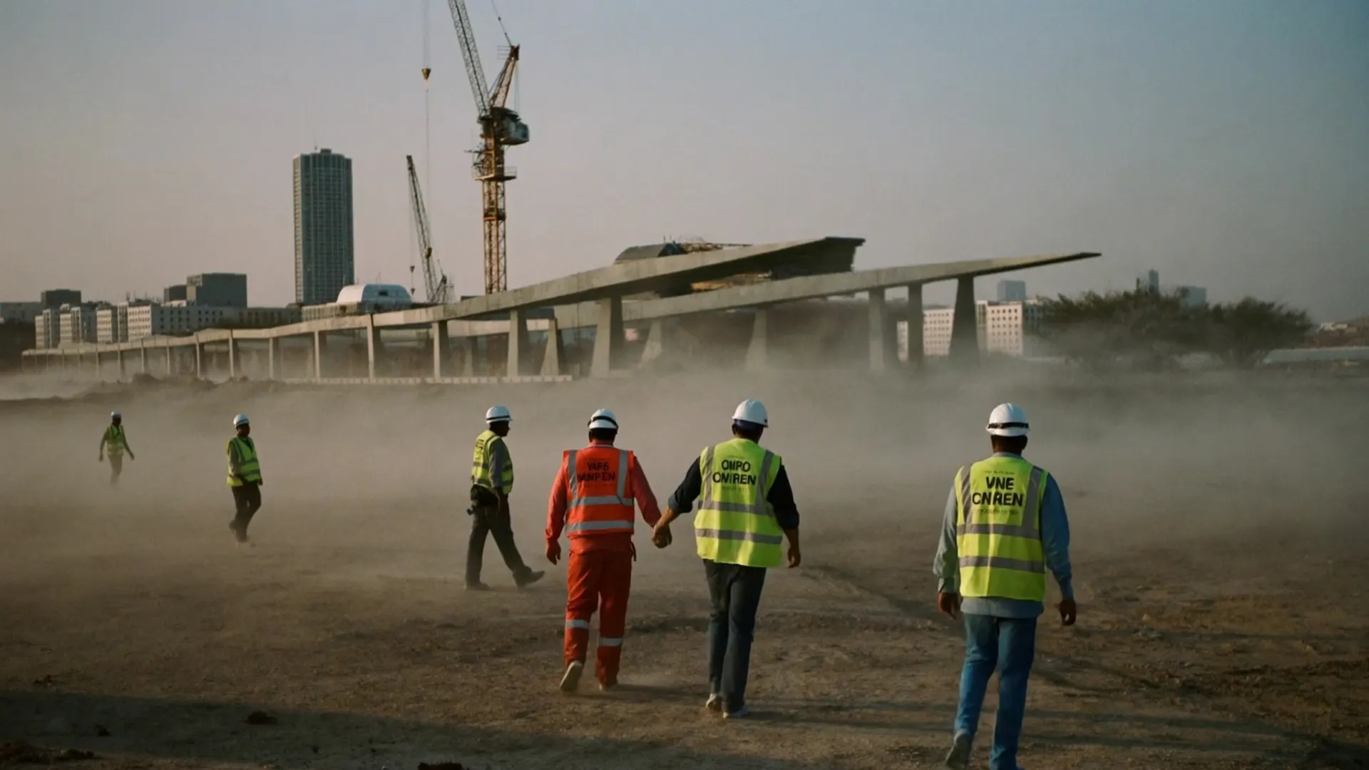 Indian workers in uniform, interviewed on video and ready to start with an employer abroad